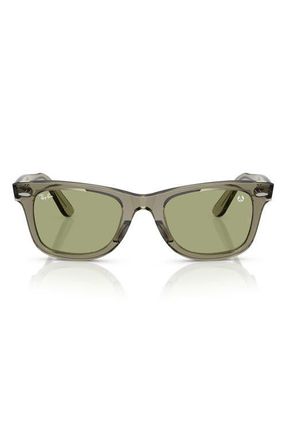 Ray-Ban 52mm Square Sunglasses in Green /Bottle Green at Nordstrom