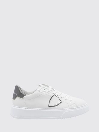 Philippe Model Temple Smooth Calfskin Low-Top Sneakers with Bicolor Design
