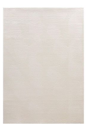 Wecon Home Alfombra con relieve blanco crema 140x200