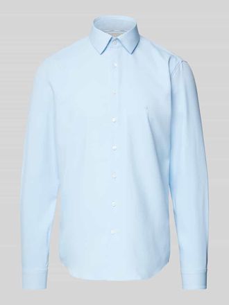Calvin Klein Slim Fit Business-Hemd mit Label-Stitching Modell BARI in Bleu, Größe 38