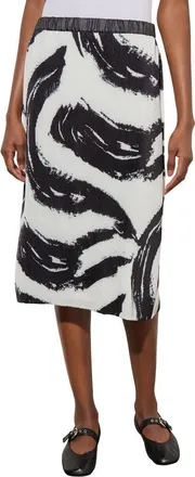 Ming Wang Pattern Rib Skirt in Black/White at Nordstrom Rack, Size X-Large