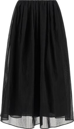 Brunello Cucinelli Black Cotton Mini Womens Skirt