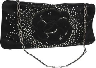 Chanel Pre-owned Satin chanel-bags - Dames - Vintage Schoudertas - Zwart - ONE Size - Satijn - Vintage