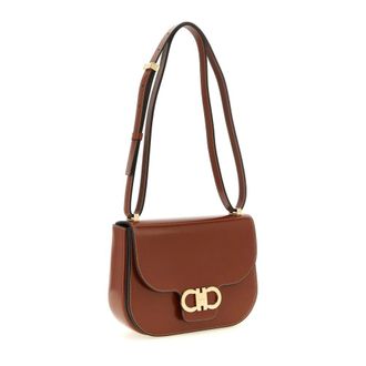 Ferragamo Bolso de Hombro Gancini con Solapa - Bags - Mujer - Marr&oacute;n - ONE SIZE