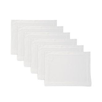 Solino Home Linen Placemats - Sonoma - Set of 6, 14 x 19 in White at Nordstrom, Size Medium