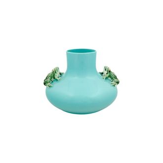 Bordallo Pinheiro Large Vase Two Frogs Frogs