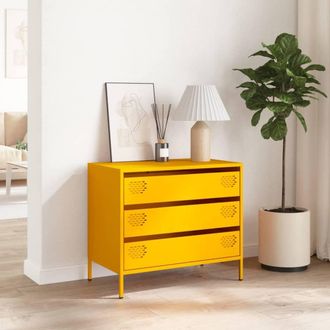Berkfield Home Sideboard&not;Mustard Yellow 68x39x58.5 cm Cold-rolled Steel