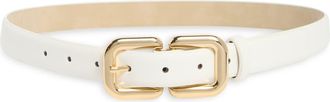 Steve Madden Double Buckle Belt in White at Nordstrom Rack, Size X-Large