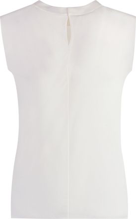 Saint Laurent Womens Silk Top White Vests & Tank Tops
