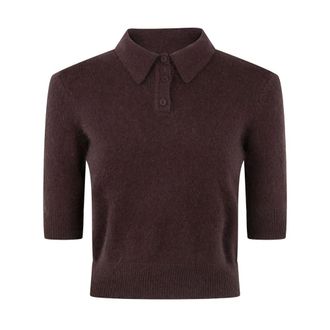 Twinset Polo Shirts, female, Brown, Size: S Stylish Sweater Set