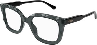 Chlo&eacute; Rechthoekige acetaat bril met golvend patroon - unisex - Brillen - Grijs - ONE Size - Accessoires