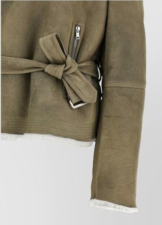 Rick Owens shearling cropped flight jacket
