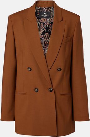 Etro Double-breasted wool-blend blazer