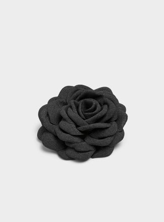 Simons Womens Monochrome flower brooch
