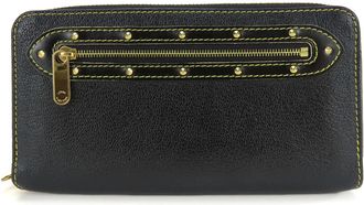 Louis Vuitton Black Leather Long Wallet (Bi-Fold) (Pre-Owned)