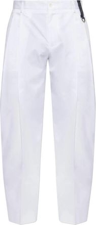 Dolce & Gabbana Katoenen Pantalon met Plooien - Heren - Nette broeken - Wit - L - Katoen - Broeken