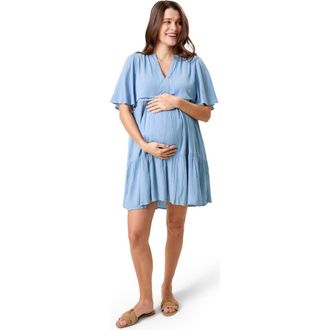 Kindred Bravely Marlowe Nursing Mini Dress in Vintage Blue at Nordstrom, Size X-Large