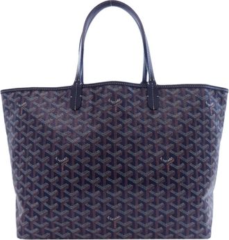 Goyard Coated Canvas Blue Tote Bags