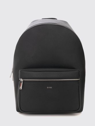 HUGO BOSS Large Faux Leather Backpack with Adjustable Straps and a Contrast Logo