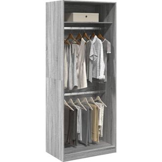 vidaXL Vidaxl - Armadio Grigio Sonoma 80x50x200 cm in Legno Multistrato