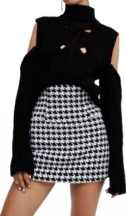 For Love & Lemons Womens Keke Cut Out Turtleneck Top In Black