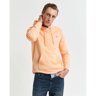 GANT Mens Fit Shield Hoodie in Orange - Size X-Large