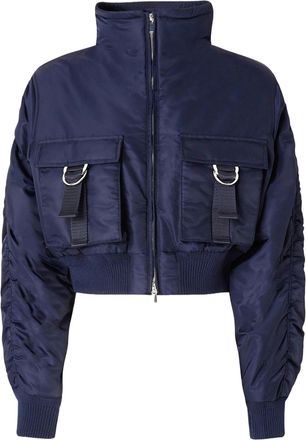 Pinko Cropped Utility Jacket with High Collar and Flap Pockets