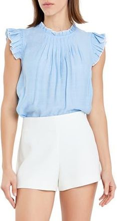 English Factory Flutter Sleeve Top in Powder Blue at Nordstrom Rack, Size X-Small