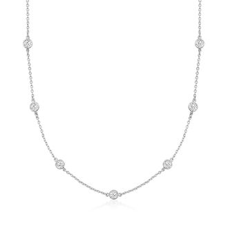 Ross-Simons Moissanite Station Necklace in Sterling Silver