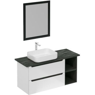 Puma Naturel - Conjunto De Mueble De Ba&ntilde;o Con Lavabo, Incluye Grifo, Ca&ntilde;o Y Sif&oacute;n Stilla, Blanco Brillante (ksetstilla002)