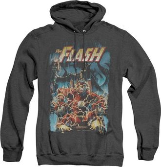 Gildan Justice League of America Electric Chair Adult Heather Hoodie / Hooded Sweatshirt