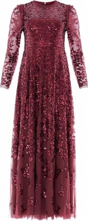 Needle & Thread Rosanna sequin-embellishment midi dress - women - Recycled Polyester - 10 - Red
