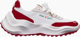 Casablanca Mens Casablanca Atlantis Sneaker Red Detail White Shoes - Size: 10.5