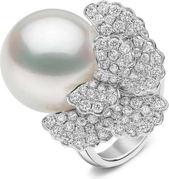 Yoko London Anello Duchess con diamanti e perle - Argento