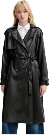 Guess Jassen, Dames, Zwart, XL, Leer, Bianka Trench