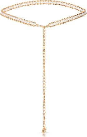 Ettika Imitation Pearl Chain Belt in Gold at Nordstrom