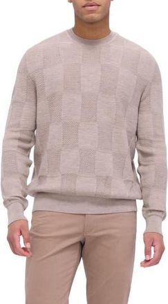 Bugatchi Jacquard Check Merino Wool Sweater in Willow at Nordstrom Rack, Size X-Large