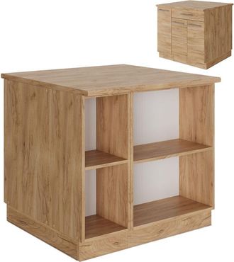 Vicco Isla De Cocina Fame-line, Roble Dorado, 90 Cm Con Caj&oacute;n, Sin Encimera, Vicco