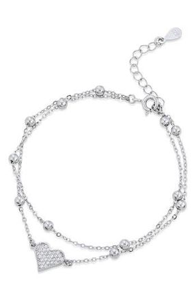 Savvy Cie Jewels CZ Layered Chain Bracelet in Silver at Nordstrom Rack