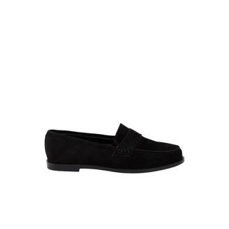 Manolo Blahnik Loafers, female, Black, Size: 6 1/2 US Perrita Suede Moccasins
