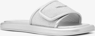 Michael Kors Suki Embellished Metallic Slide Sandal