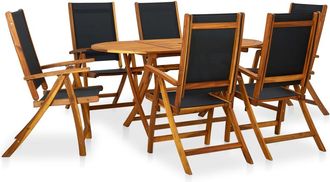 vidaXL Set De Comedor De Jard&iacute;n 7 Piezas Madera Maciza De Acacia Vidaxl