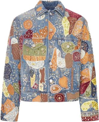 Amiri Embroidered Denim Jacket - Heren - Spijkerjassen - Veelkleurig - XL - Denim - Jassen