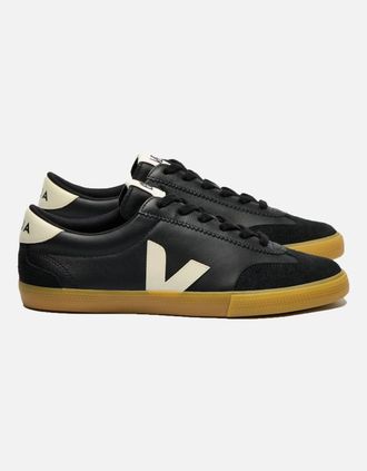 Veja Mens Veja Volley O.T Leather Trainer Black/Pierre - Size: 11