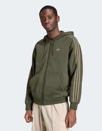 adidas Originals adicolor - Felpa con cappuccio oversize cargo notte con zip-Nero