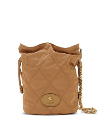 Burberry Horseshoe mini bucket-tas - Bruin