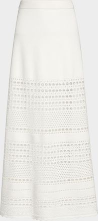 SIMKHAI Westly Open-Stitch Midi Skirt