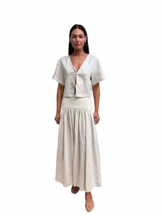 Staud Procida Linen Skirt In Natural