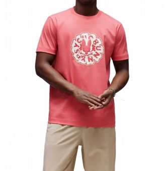 Psycho Bunny Toby Graphic Tee In Sunkissed Coral