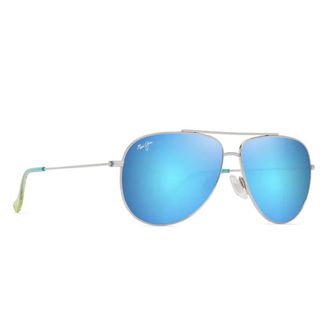 Maui Jim Polarized Mirrored Sunglasses Silver Frame Blue - unisex - Maui Jim - Sunglasses - Gray - 59 MM - Accessories
